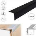 ALUMINIUM ANTI NON SLIP STAIR EDGE NOSING STEP EDGING TRIM- 35x 35mm A41