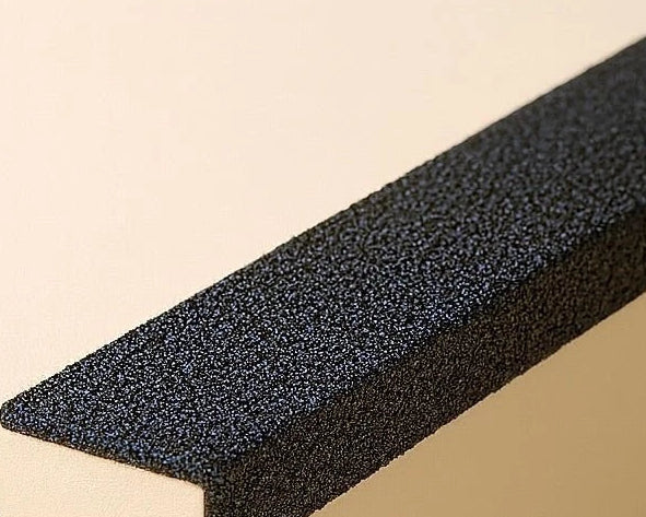 Black GRP Stair Nosings Heavy-Duty Anti-Slip Safety Tread Step Edge Protection