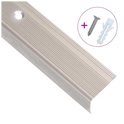 Stair Nosing L-Shape 5pcs 90cm Champagne Aluminium Anti-Slip Insert Pre-Drilled