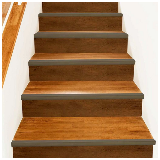 Stair Nosing L-Profile Brown Aluminium 67cm 30pcs Indoor Anti-Slip Edge Protect