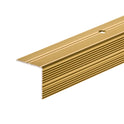 Stair Nosing Silver 30x30mm Anodised Aluminium Ribbed Non-Slip 1.0m Trim Screws