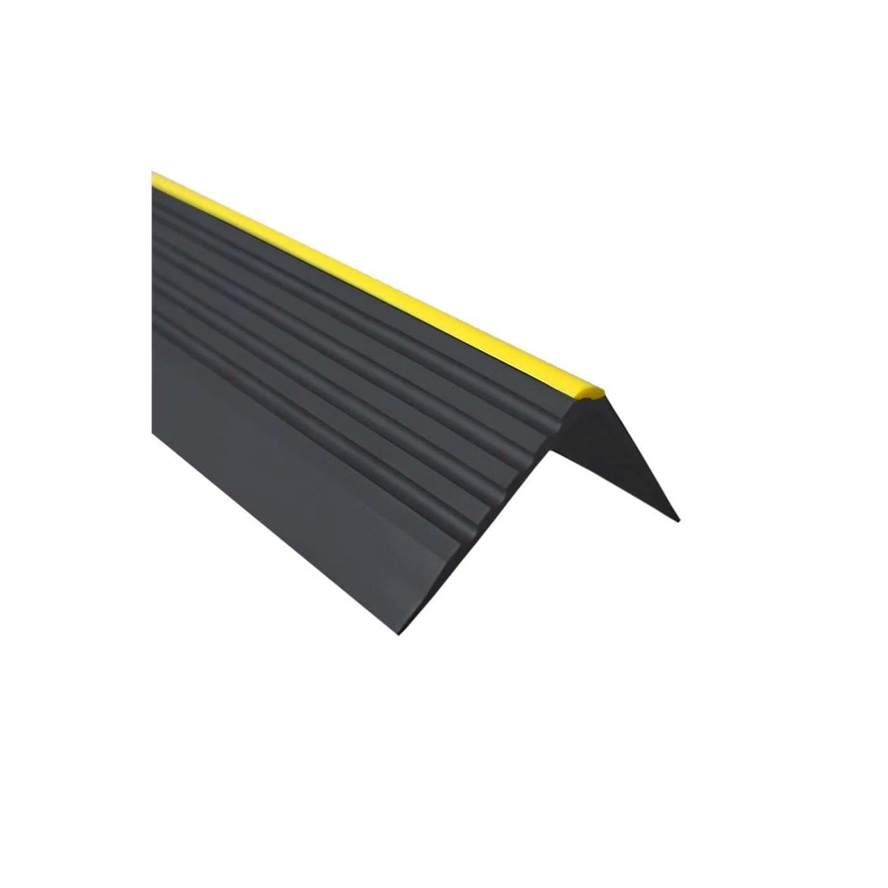 Stair Nosing Red PVC 55x40mm 1.5m Anti-Slip Yellow Edge Flexible Profile Grooved