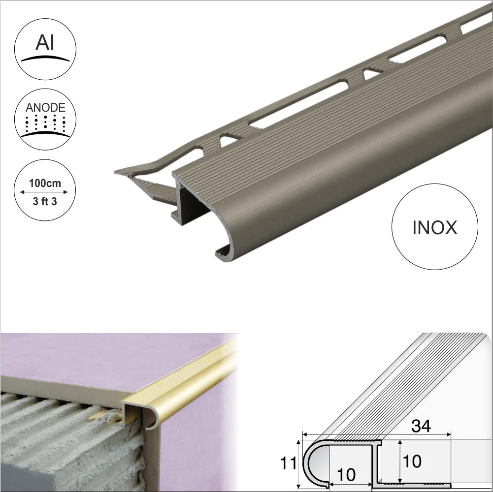 ANTI-SLIP STAIR NOSING EDGE TRIM STEP NOSE EDGING NOSINGS FOR TILES A81