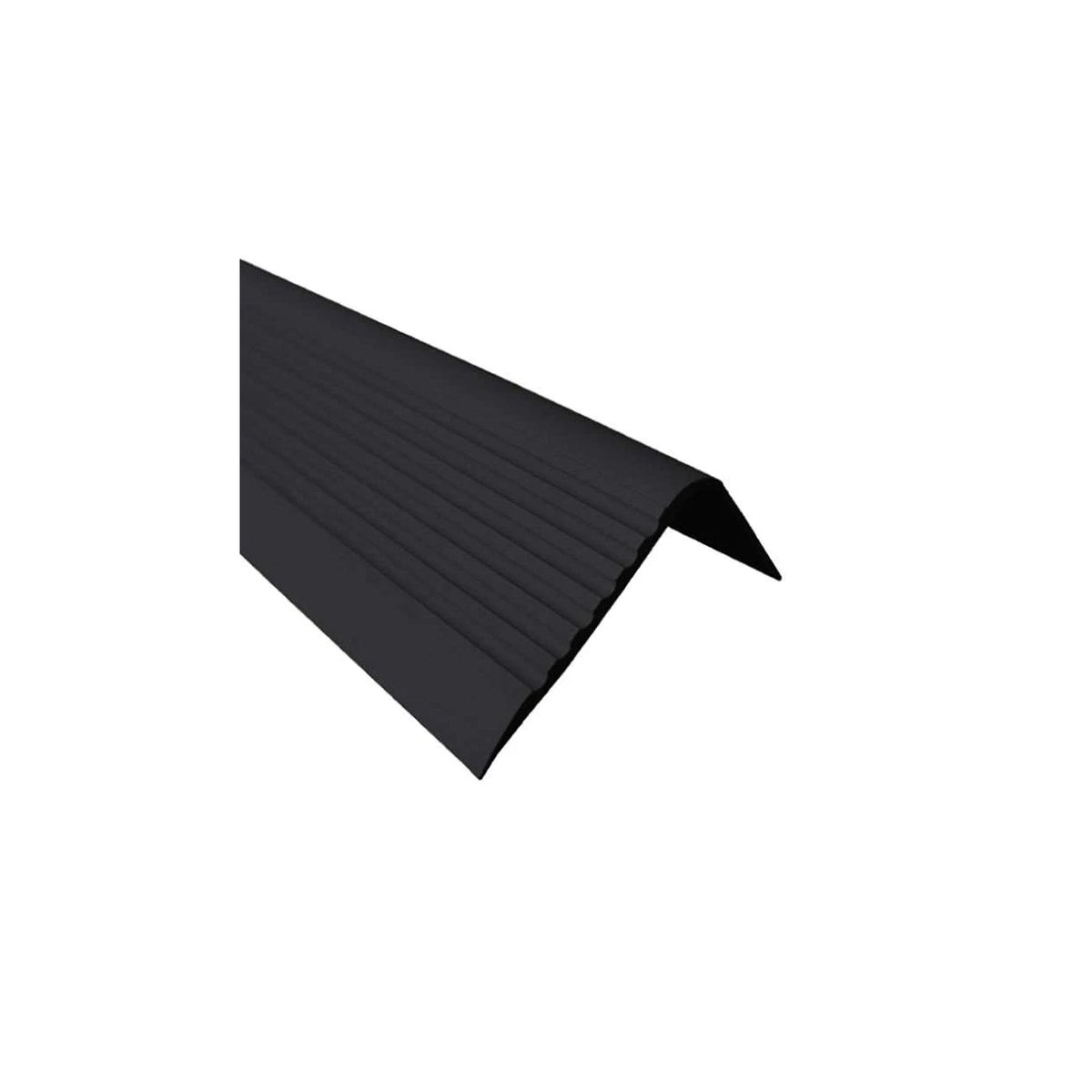 Stair Nosing PVC Anti-Slip 70x40mm 1.2m Black Flexible Wavy Safety Edge Grooved