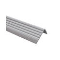 Stair Nosing Silver 40x25mm PVC AntiSlip SelfAdhesive 1.2m Flexible Ribbed Edge