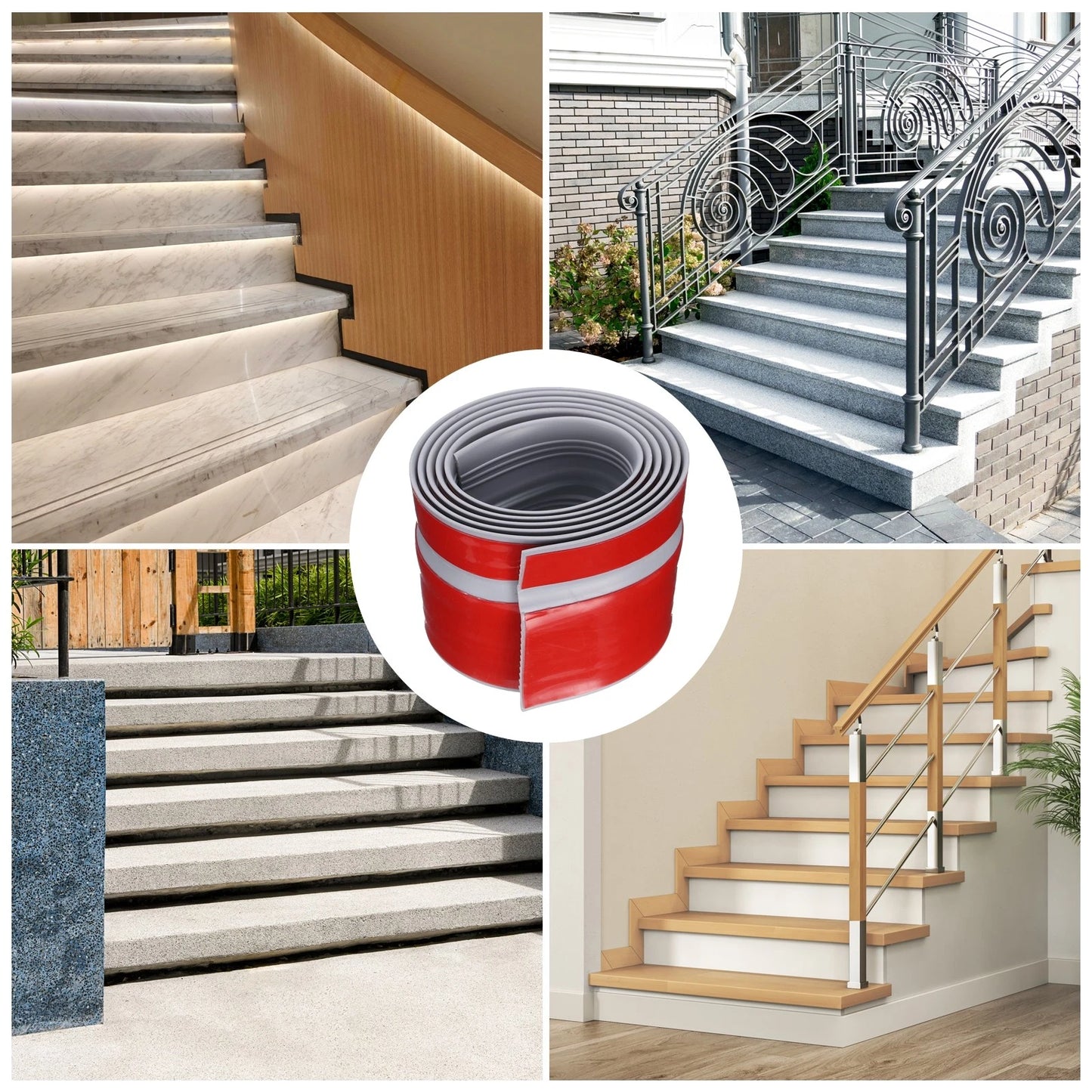 Stair Edge Protector Anti-Slip Stair Nosing, Grey (4 Ft)