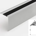 Aluminium Stair Nosing Anti Slip Anodised Silver Step Nose Edging 58 x 80 mm
