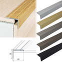 Aluminium Stair Nosing Step Edge Trim 25x20mm Edge Protector 2.7m A36 Laminate