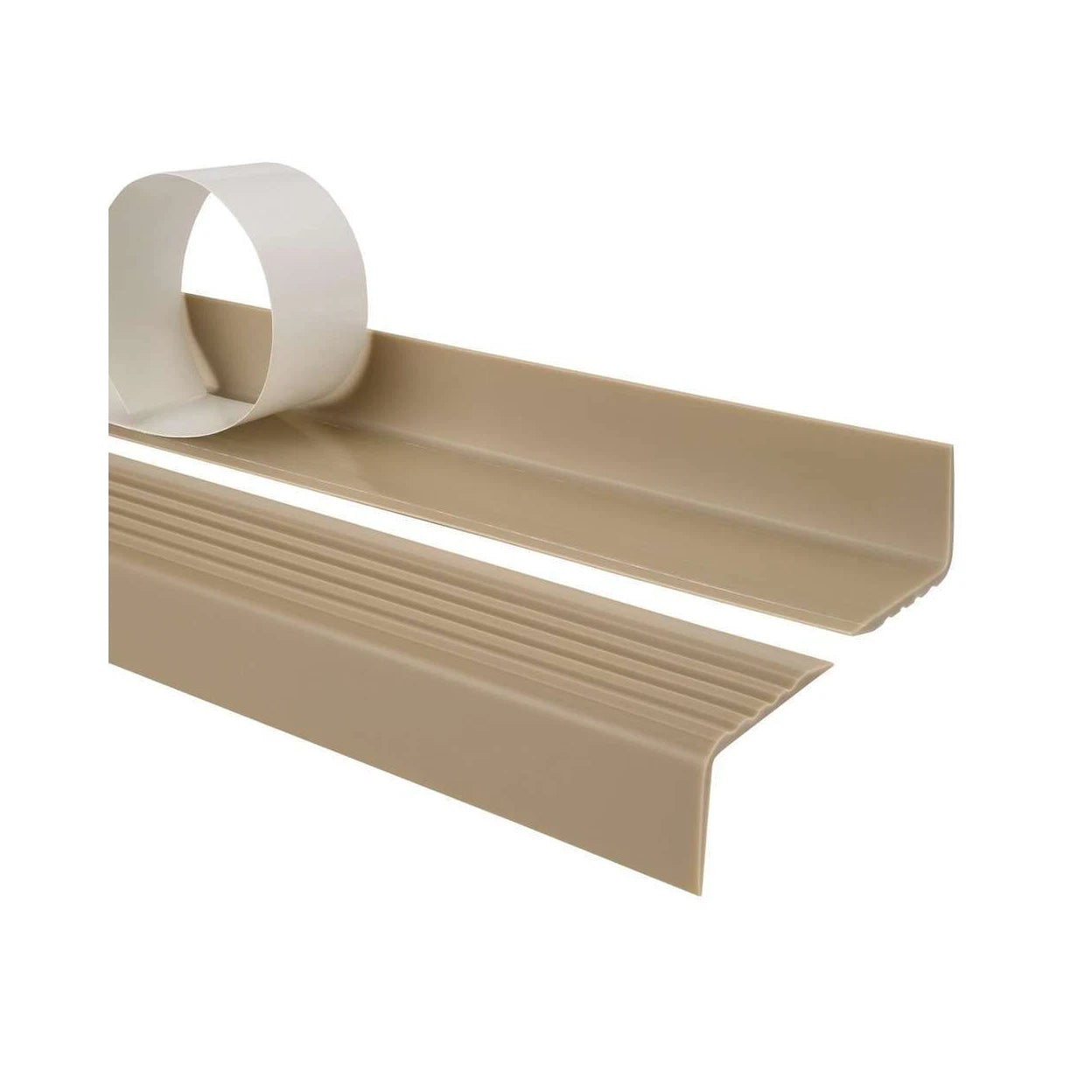Stair Nosing PVC 40x25mm Silver 2.0m Self-Adhesive Flexible Anti-Slip Ribbed Pro
