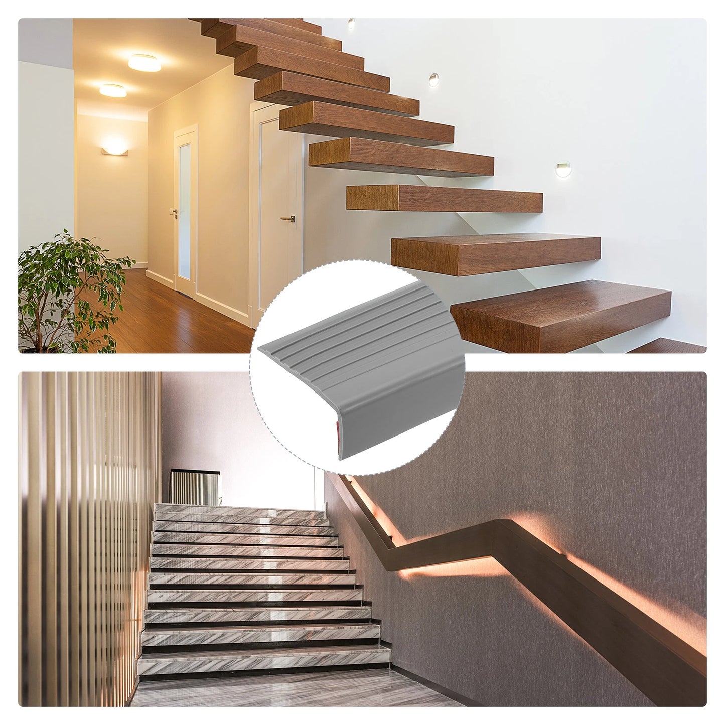 3.2Ft Stair Nosing, 3cm PVC L Shape Step Edges Protector, Black  