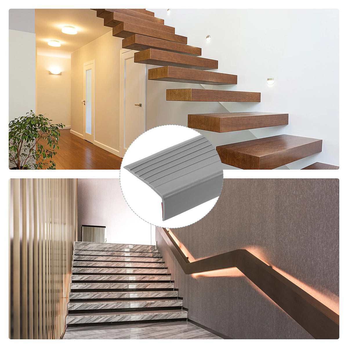 3.2Ft Stair Nosing, 3cm PVC L Shape Step Edges Protector, Black  