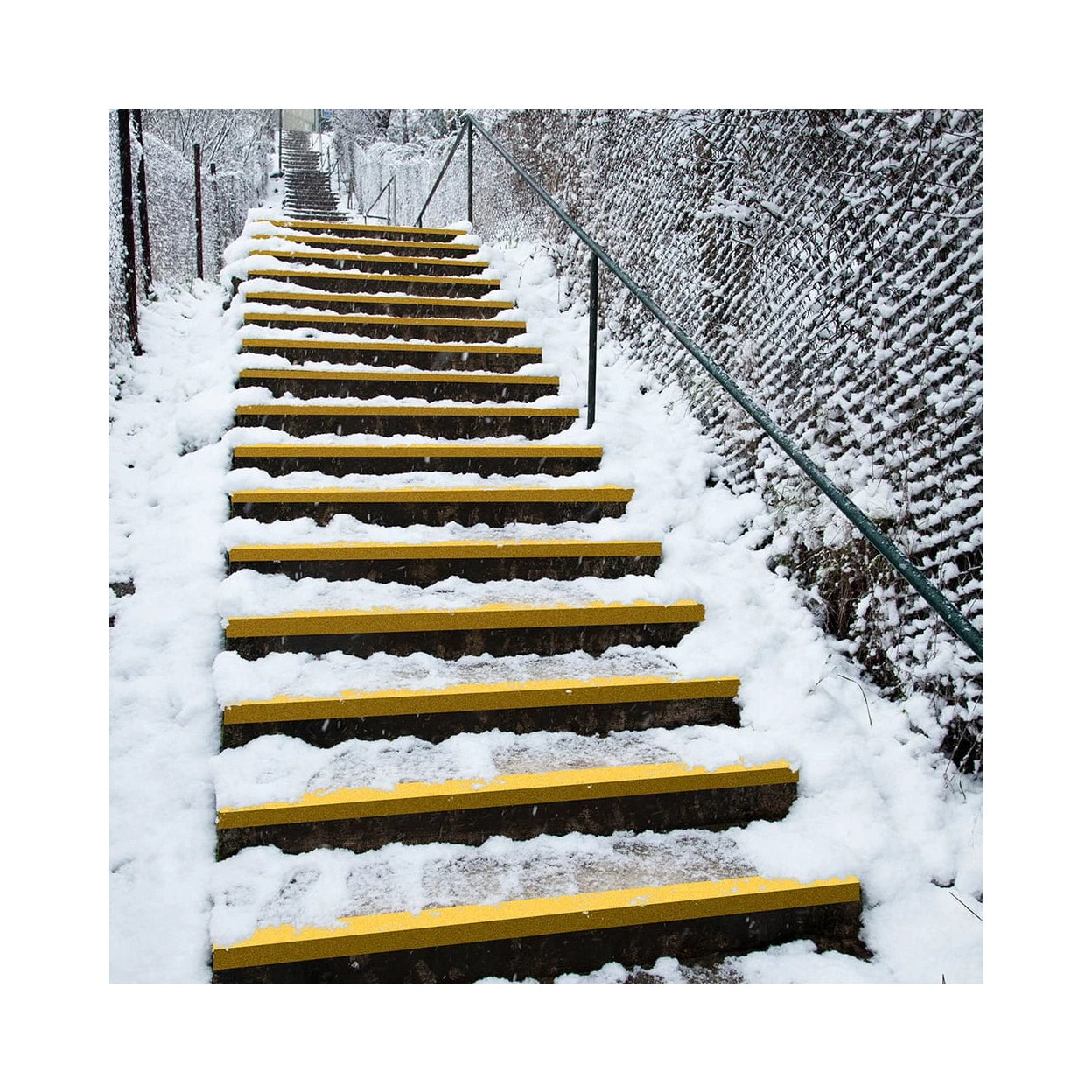 Stair Nosing GRP Black/Yellow 3m x 55x55mm Anti-Slip Chamfered DDA Compliant ISO